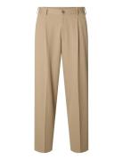 Slm220-Loose Finn Flex Pants Noos Beige Selected