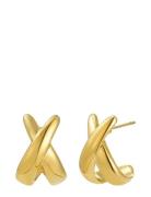 Cross Earring Gold Gold Bud To Rose