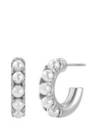 Pearl Creole Earring Silver White Bud To Rose
