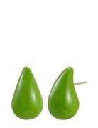 Donna Drop Enamel Earring Brown Green Bud To Rose
