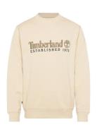 Established 1973 Embroidered Logo Crew Neck Sweatshirt Putty Cream Tim...