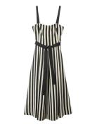 Belt Striped Dress Black Mango