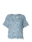 Slfmyline Ss Boat Neck Top B Blue Selected