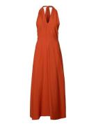 Slflisa Regular Halterneck Dress B Orange Selected