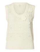 Slfkarla Sl Knit U-Neck Top Cream Selected