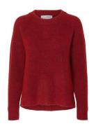 Slflulu Ls Knit O-Neck B Noos Red Selected