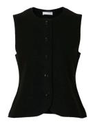 Slfdarla Knit Button Vest Black Selected