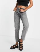 Mango cropped mom jeans in washed black