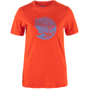 Fjällräven Women's Abisko Wool Fox Short Sleeve Flame Orange-Ultramari...