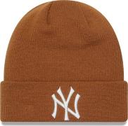 New Era New York Yankees League Essential Cuff Knit Beanie Hat Brown