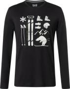 super.natural Men's Skiing Bear Long Sleeve Jet Black/Feather Grey/Gol...