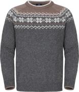 Gridarmor Men's Snøkrystall Round Neck Ullgenser Mid Grey Melange/Whit...