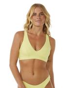 Rip Curl Women's Premium Surf D Cup Deep V Bikini Top Bright Yellow