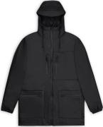 Rains Unisex Cargo Long Jacket W3 Black