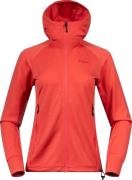 Bergans Women's Rabot Merino Tech Midlayer Hoodie Peachy Red
