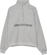Aim'n Women's Varsity Sweat Half Zip Grey Melange