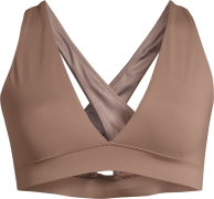 Casall Women's V-Neck Crossback Bikini Top Warm Khaki