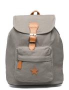 Baggy Back Pack, Grey With Leather Star Accessories Bags Backpacks Har...