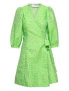 Slfjulia-Siv 3/4 Short Dress Ex Lyhyt Mekko Green Selected Femme