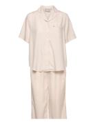 Arianna Lyocell/Viscose Jacquard Dot Pajama Set Pyjama Beige Lexington...
