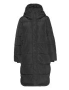 Hazekb Puffer Jacket Topattu Pitkä Takki Black Karen By Simonsen