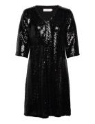 Crcupid Sequin Dress - Kim Fit Lyhyt Mekko Black Cream