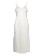 Sheer Layered Maxi Slip Dress Maksimekko Juhlamekko White Calvin Klein