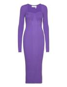Dense Knit Curved Neck Dress Maksimekko Juhlamekko Purple REMAIN Birge...