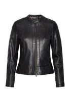 Diora Classic Leather Jacket Nahkatakki Black Jofama
