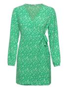 Onlnova Lux L/S Tia Wrap Dress Aop Ptm Lyhyt Mekko Green ONLY