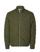 Slhjohn New Quilted Jacket Ex Tikkitakki Khaki Green Selected Homme