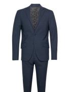 Checked Suit - Blazer + Pants Puku Navy Lindbergh