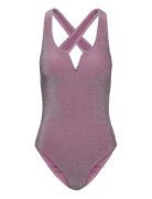 Pcbling Swimsuit Lurex Sww Uimapuku Uima-asut Purple Pieces