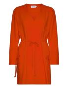 Structure Twill Ls Dress Lyhyt Mekko Orange Calvin Klein