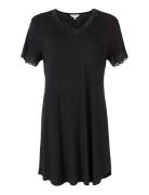 Silk Jersey - Nightgown W.sleeve Yöpaita Black Lady Avenue
