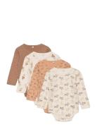 Body Ls Ao-Printed Bodies Long-sleeved Multi/patterned Pippi