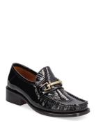 Classic Square Loafer With Buckle Loaferit Matalat Kengät Black Apair