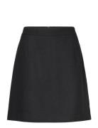 Slfmercy-Ula Hw Mini Wool Skirt Lyhyt Hame Black Selected Femme