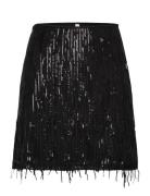 Onlspacy Short Sequins Skirt Wvn Lyhyt Hame Black ONLY