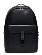 Th Spw Leather Backpack Reppu Laukku Black Tommy Hilfiger