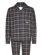 Ludwig Flannel Pyjama Shirt & Pants Pyjama Navy Les Deux