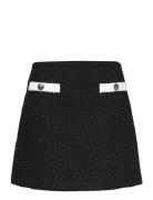 Tweed Mini Skirt Lyhyt Hame Black Tommy Hilfiger