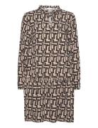 Feminine Printed Dress Lyhyt Mekko Beige Tom Tailor