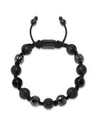 Men's Beaded Bracelet With Black Cz Diamond, Lava St , Mat Rannekoru K...