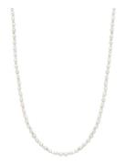 Men's Mini Beaded Necklace With Pearls Kaulakoru Korut White Nialaya