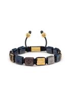 Men's Ceramic Flatbead Bracelet In Black, Blue, Red And Gold Rannekoru...