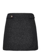 Tweed Mini Skirt Lyhyt Hame Black Michael Kors