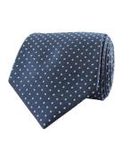 Dots Silk Tie Solmio Kravatti Navy Portia 1924