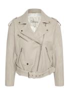 Mwgilo Leather Jacket Nahkatakki Cream My Essential Wardrobe