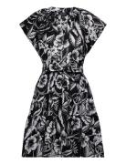 80S Cotton Voile-Dress Lyhyt Mekko Black Lauren Ralph Lauren